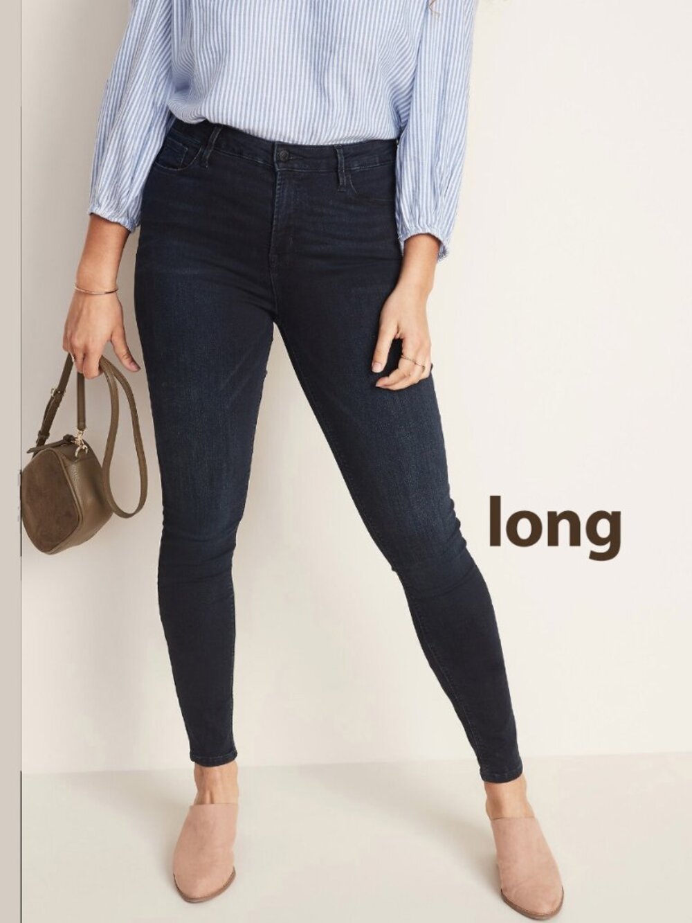 Old Navy High-Waisted Rockstar Super-Skinny Jeans Dark wash (10 long) EUC